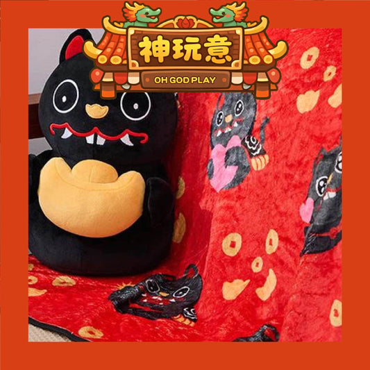 【神玩意】北港武德宮-武德宮造型抱枕毯-黑虎大將軍(已絕版)