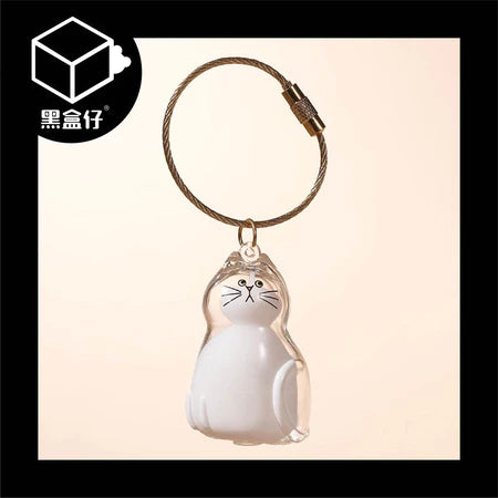 【黑盒仔】日本BRIGHT LINK-透明貓毛存放收納盒吊飾