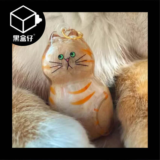 【黑盒仔】日本BRIGHT LINK-透明貓毛存放收納盒吊飾