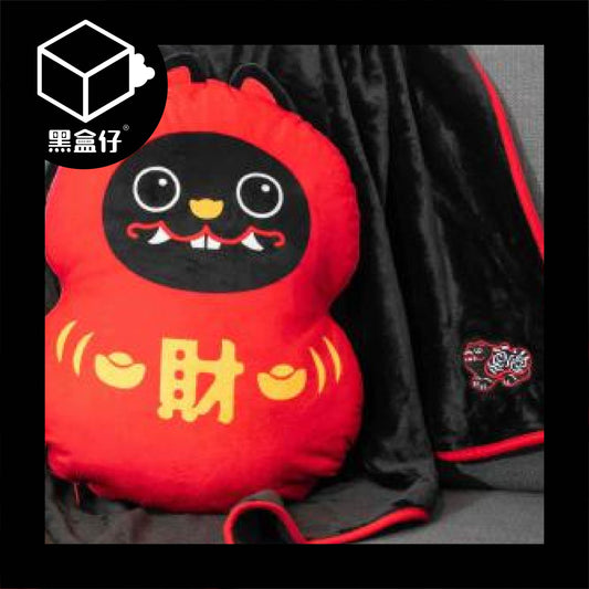 【黑盒仔】北港武德宮-武德宮造型抱枕毯-黑虎達摩