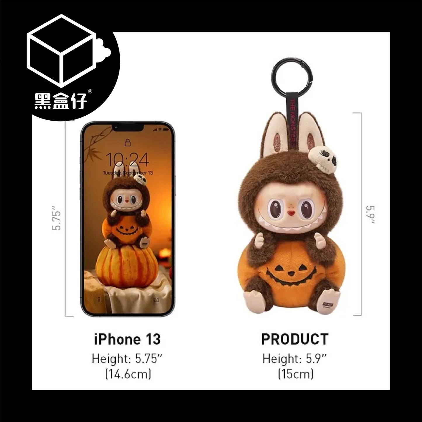 【黑盒仔】POPMART泡泡瑪特-LABUBU萬聖節南瓜限定搪膠毛絨掛件