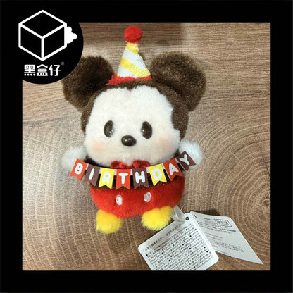 【黑盒仔】DISNEY迪士尼-日本限定米奇米妮生日快樂毛絨擺件