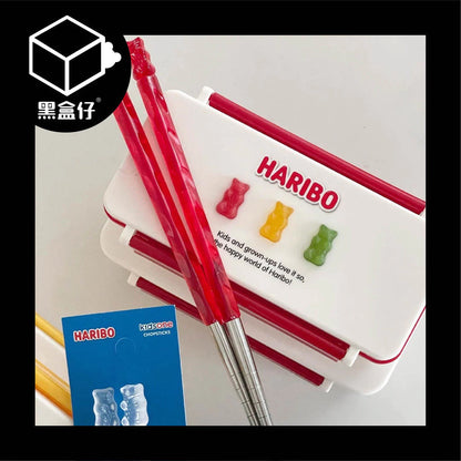 【黑盒仔】韓國HARIBO哈瑞寶小熊軟糖-不鏽鋼筷子