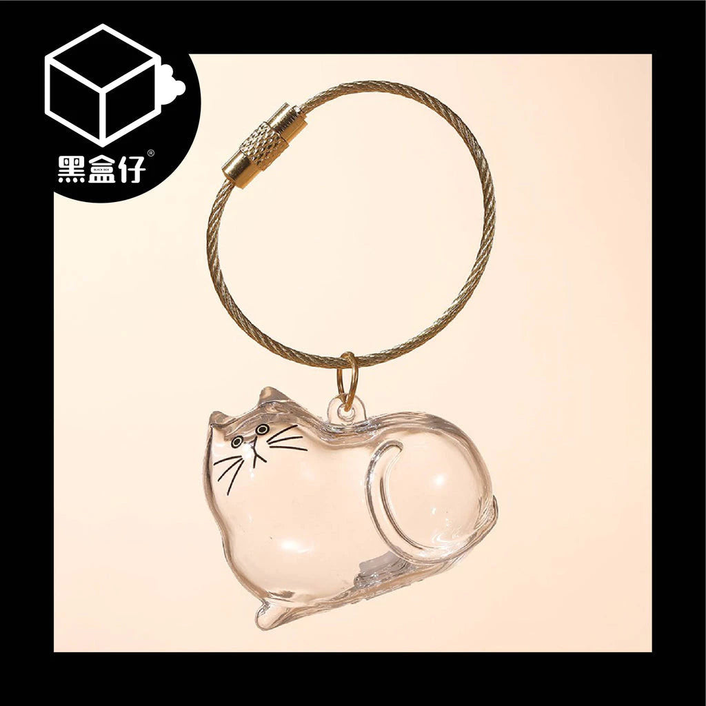 【黑盒仔】日本BRIGHT LINK-透明貓毛存放收納盒吊飾