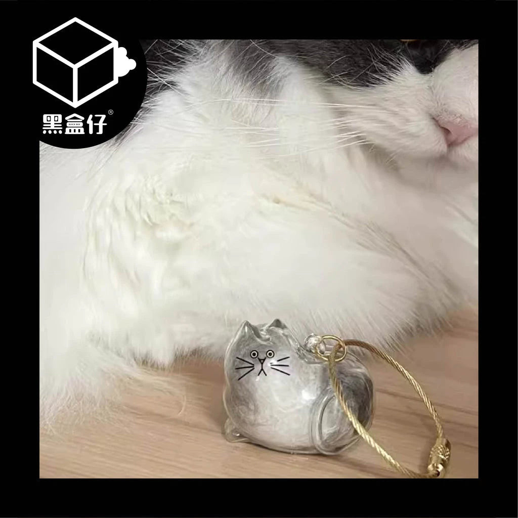 【黑盒仔】日本BRIGHT LINK-透明貓毛存放收納盒吊飾