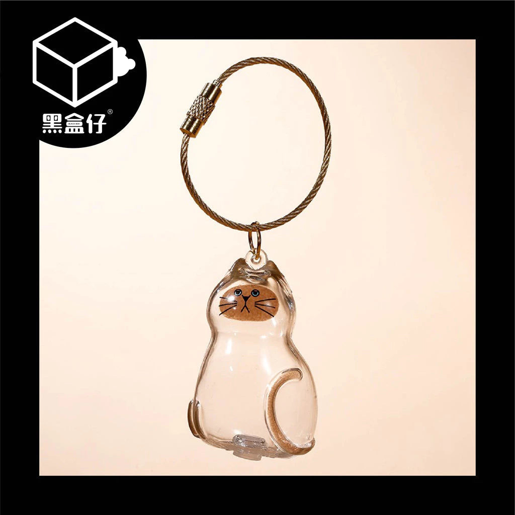 【黑盒仔】日本BRIGHT LINK-透明貓毛存放收納盒吊飾