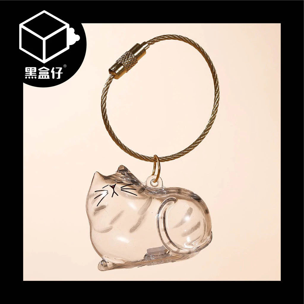 【黑盒仔】日本BRIGHT LINK-透明貓毛存放收納盒吊飾