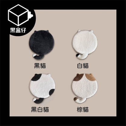 【黑盒仔】森七七不想理你-貓咪背影圓坐墊